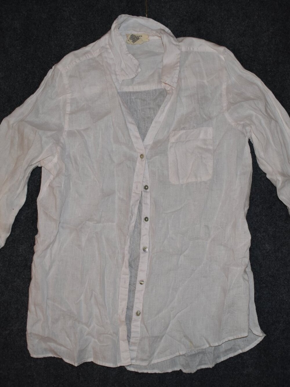 Christian Siriano Women's White 100% Linen Button down Shirt Size: Large